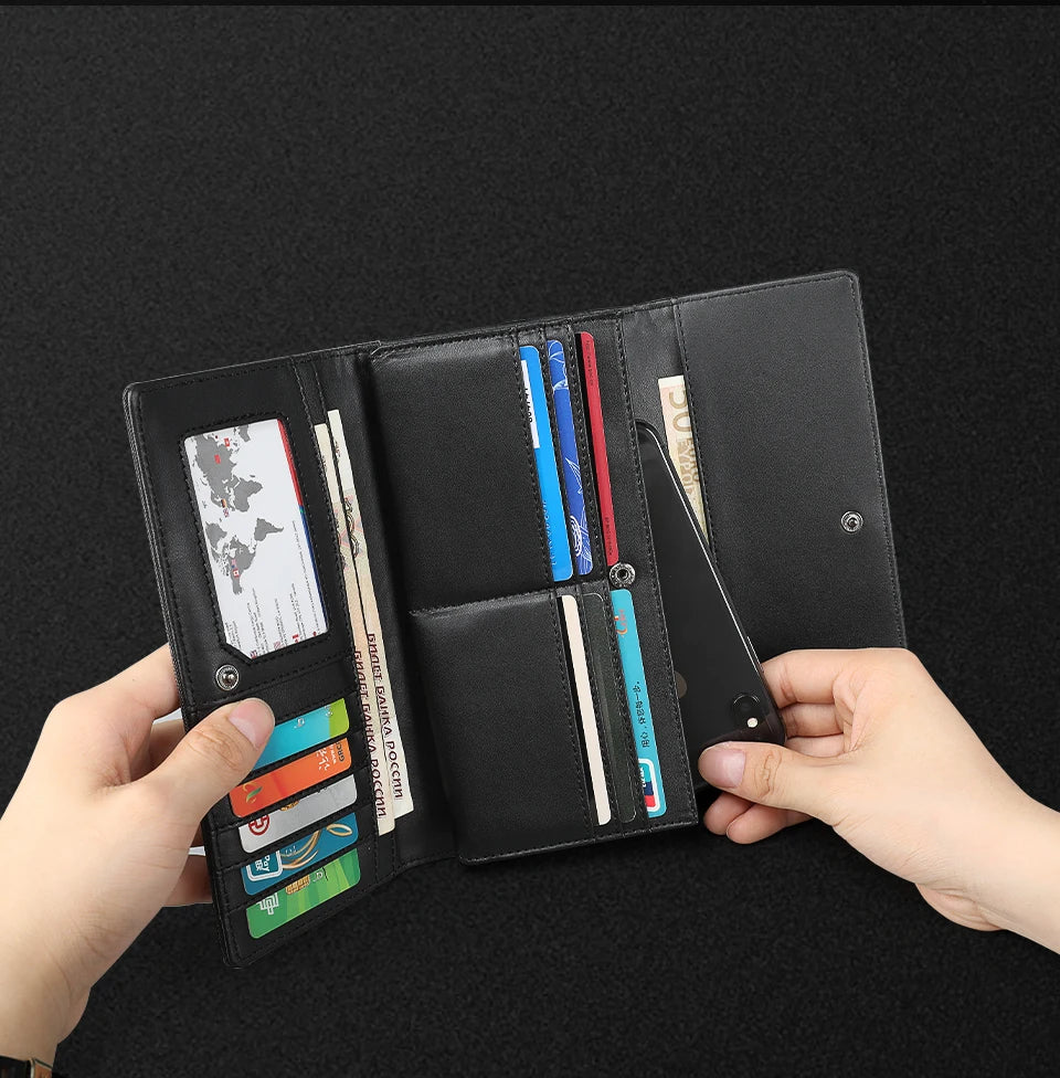 Tigernu Wallets Men Long Purses Male Handbags Coin Purse Cards Holder Oxford Billfold Wallet With Gift Box Money Clips Mens Bags