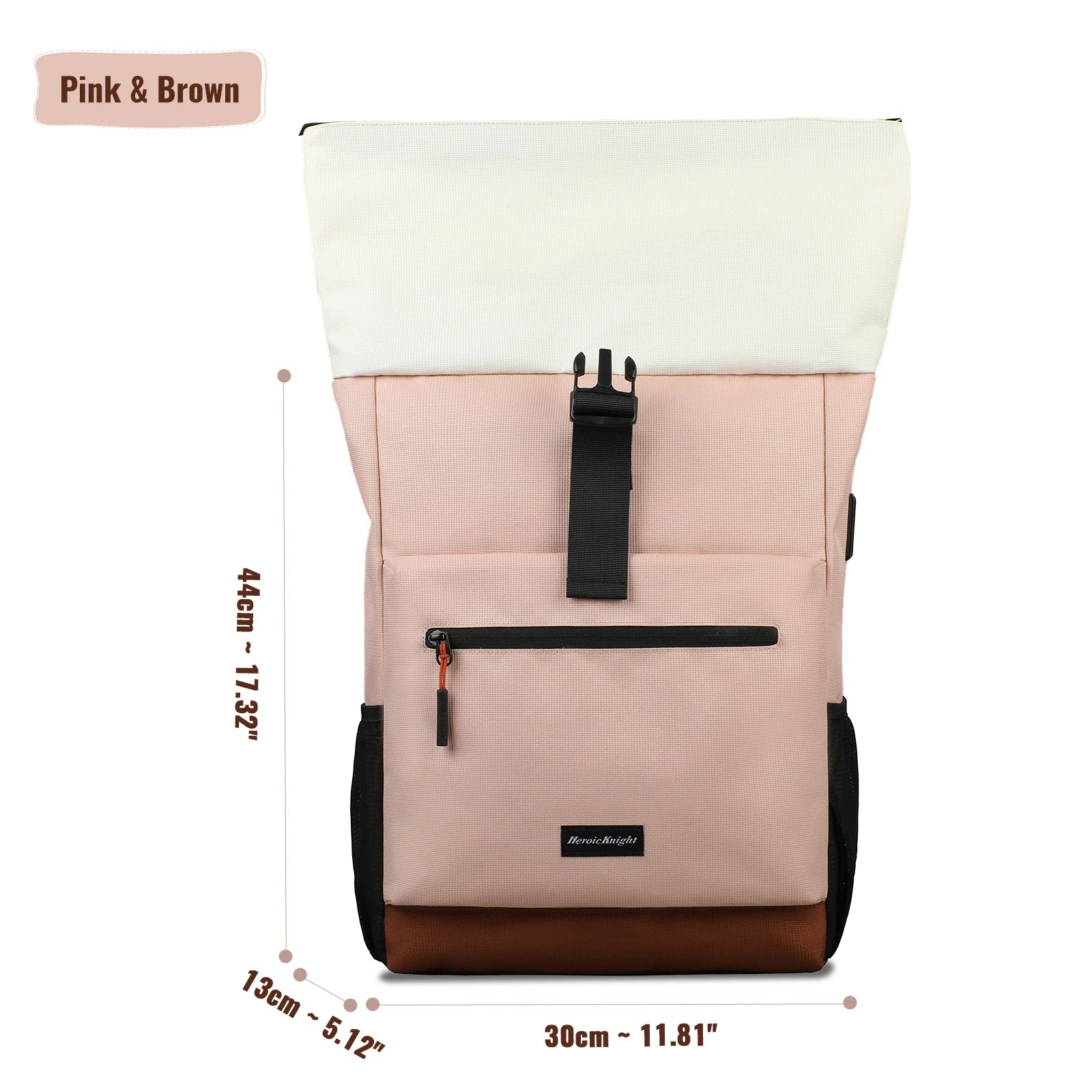 HK Expandable Travel Backpack Roll-top Laptop Backpack for Women Waterproof 15.6 inch Computer School Bags with USB Port Daypack