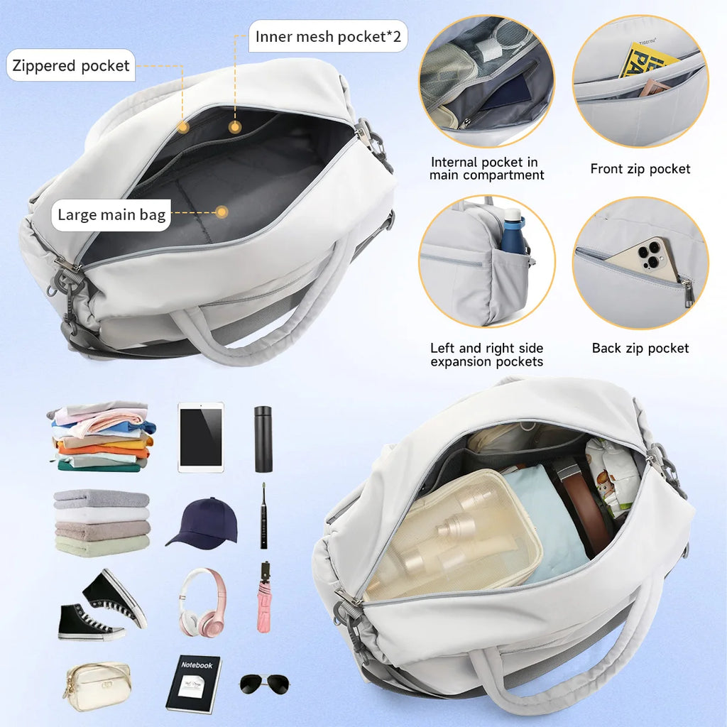 Tigernu Women Tote Bags Large Capacity Handbag Female Bags Lightweight Travel Duffle Bag Large Capacity Storage Luggage Handbag