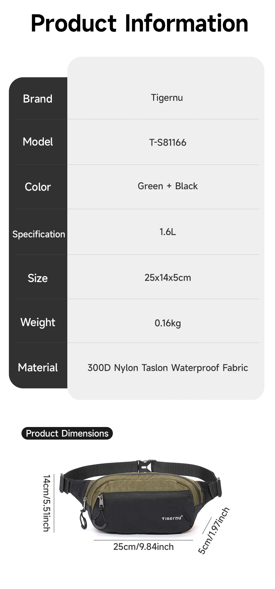Tigernu Waist Pack Fanny Packs For Men Chest Bags Man Belt Pouch Casual Hip Sack Light Weight Shoulder Bag For Men Crossbody Bag
