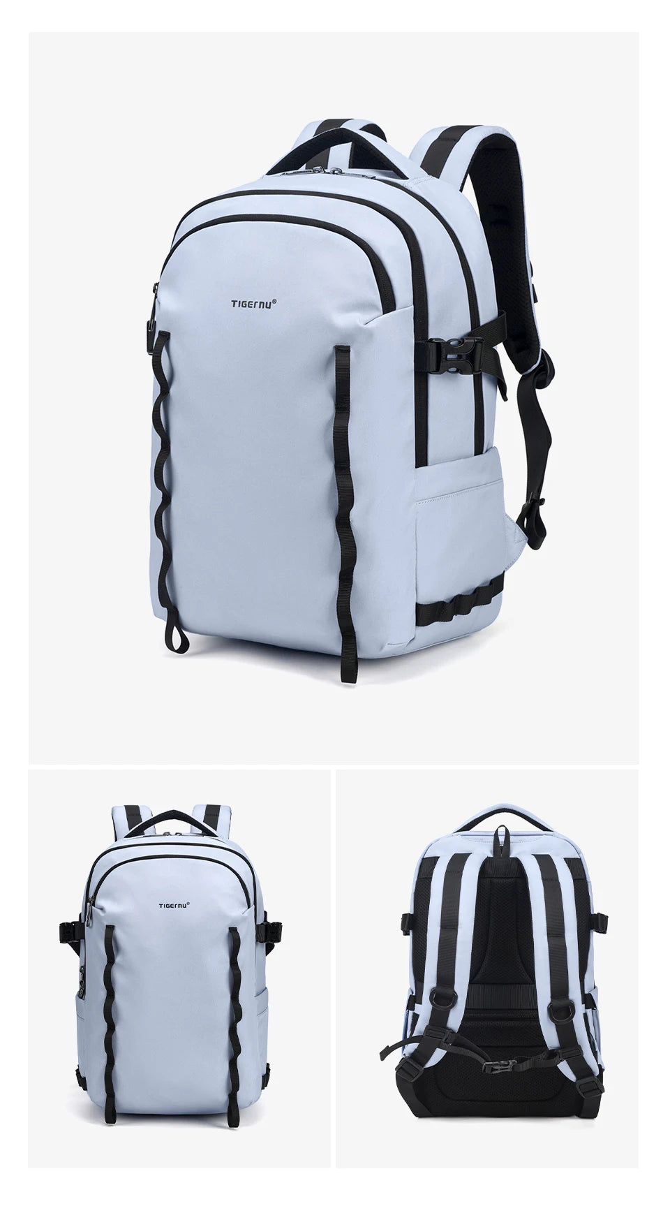 Tigernu School Backpacks For Men Bags For Travel Backpacks Women Nylon Bags For School Knapsack Girls 15.6 Laptop Backpacks Male