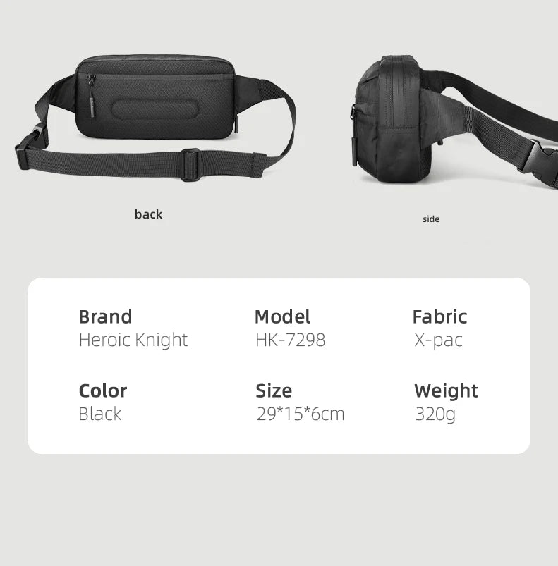 HK Sling Bag for Men X-Pac Fabric Crossbody Bag Small Men's Shoulder Bag Waterproof Chest Bag Ultra-light Fanny Pack Phone Pouch