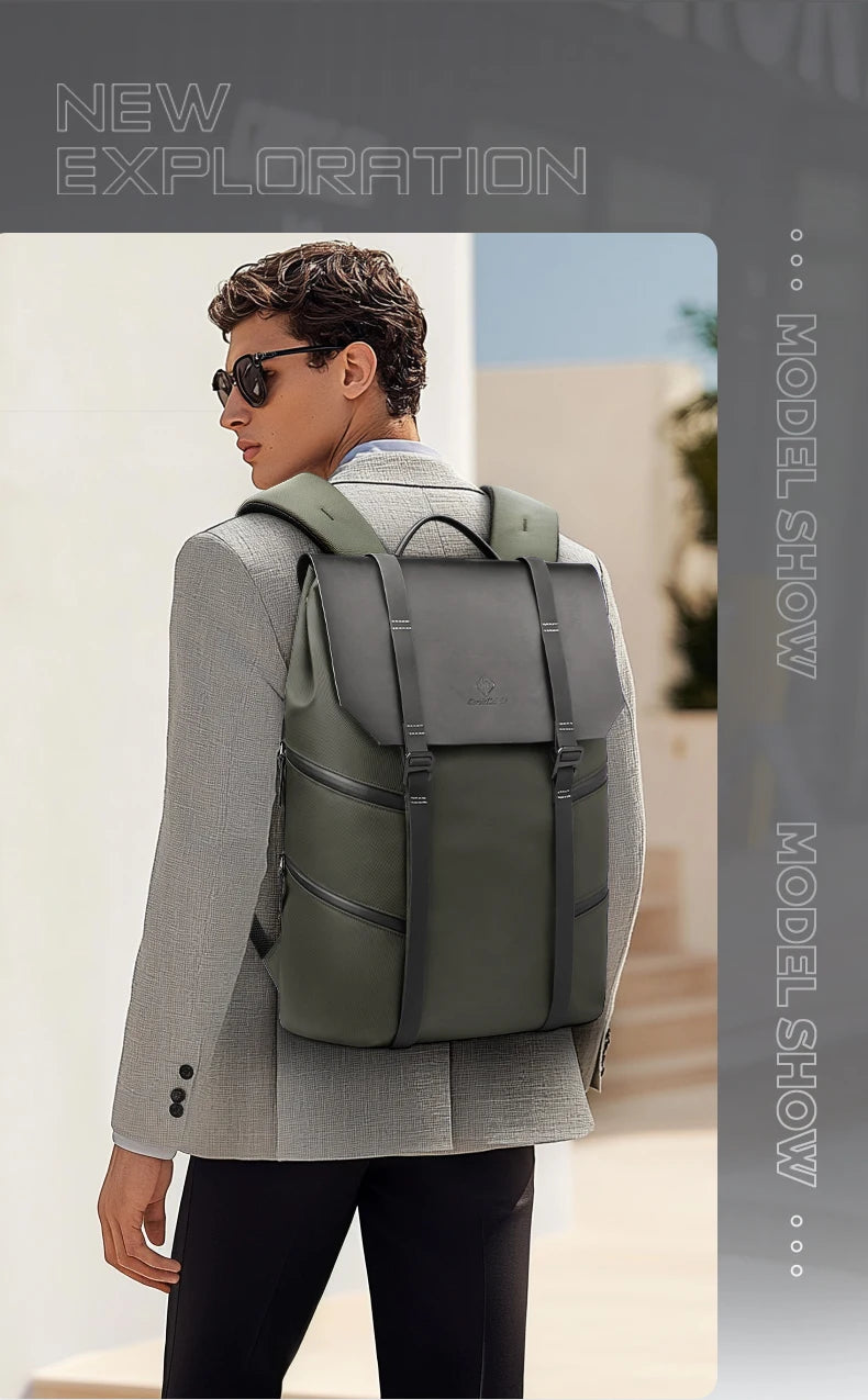HK Large Travel Backpack for Men Vintage Business Backpack Waterproof 15.6 inch Laptop School Bag Multifunction Hiking Rucksuck