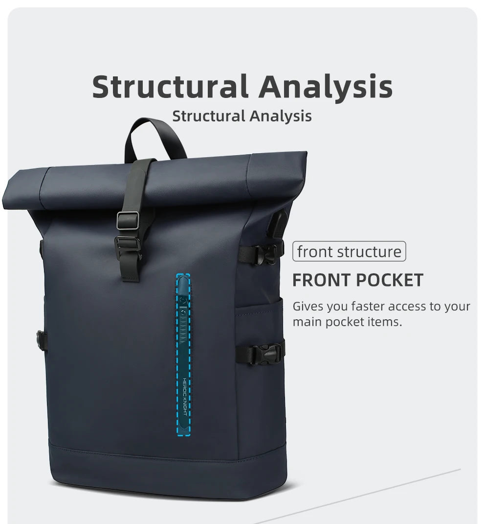 HK Large 15.6 Inch Laptop Backpack Men Anti-Theft Travel Backpack for Business University Bicycle School Backpack With USB Port
