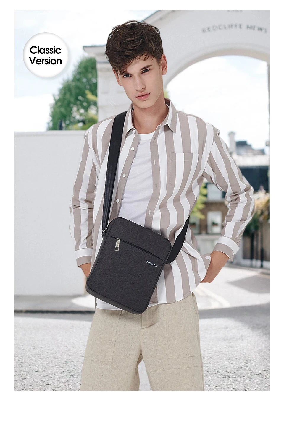 Tigernu Men Messenger Bags Waterproof Shoulder Bags For Men 9.7 11inch IPad Bag Male Business Bags Crossbody Bag Slingbag Mini