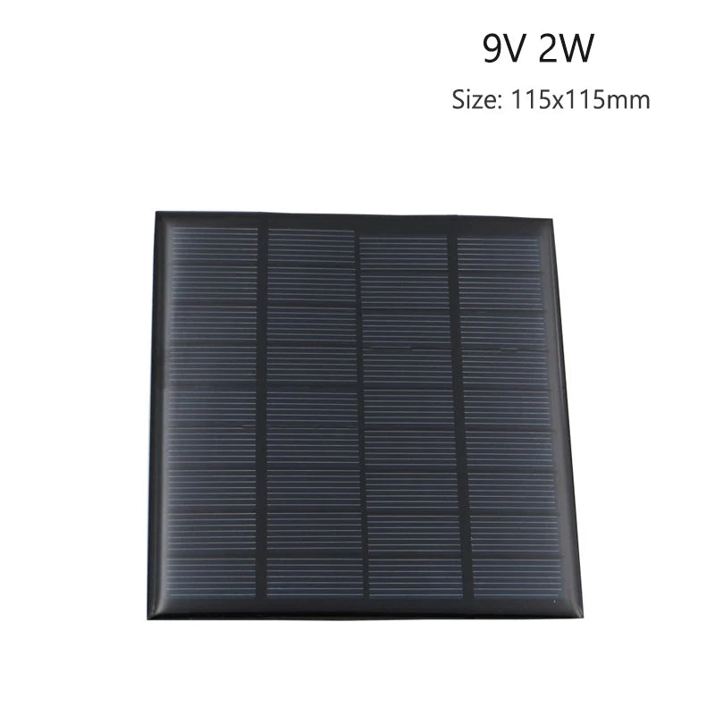 6V 9V 18V Solar Panel Outdoor DIY Battery Charger Portable 2W 6W 10W Solar Cell USB Power Bank for Mobile Phone Hiking Camping