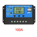Solar Charge And Discharge Controller with LCD Display Dual USB Auto Solar Panel Charger Regulator for Renewable Energy Systems
