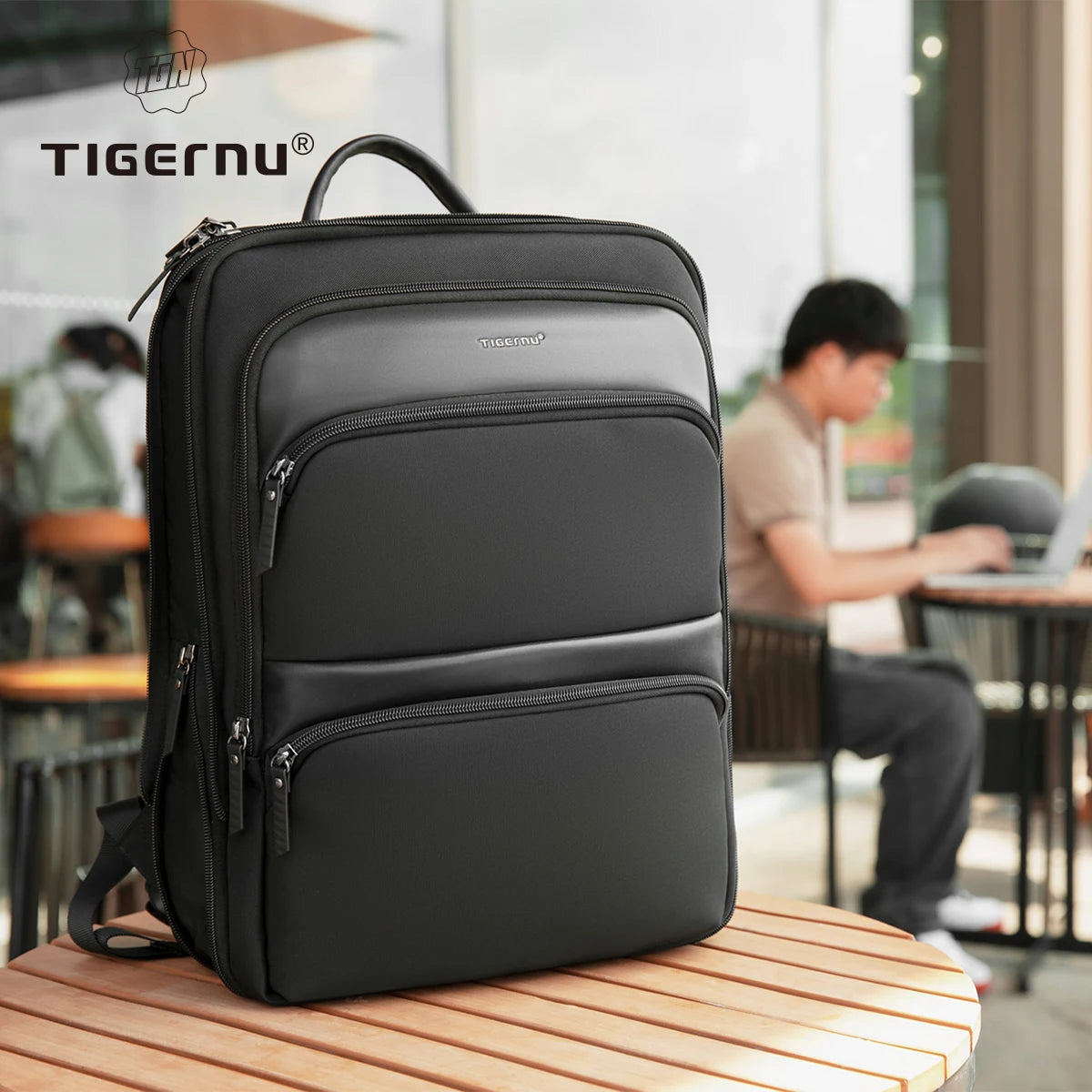 Tigernu Expandable Backpack Men Thin Bags For Men Travel Backpack Waterproof Male 15.6inch Laptop Backpack Bag Mochilas Knapsack