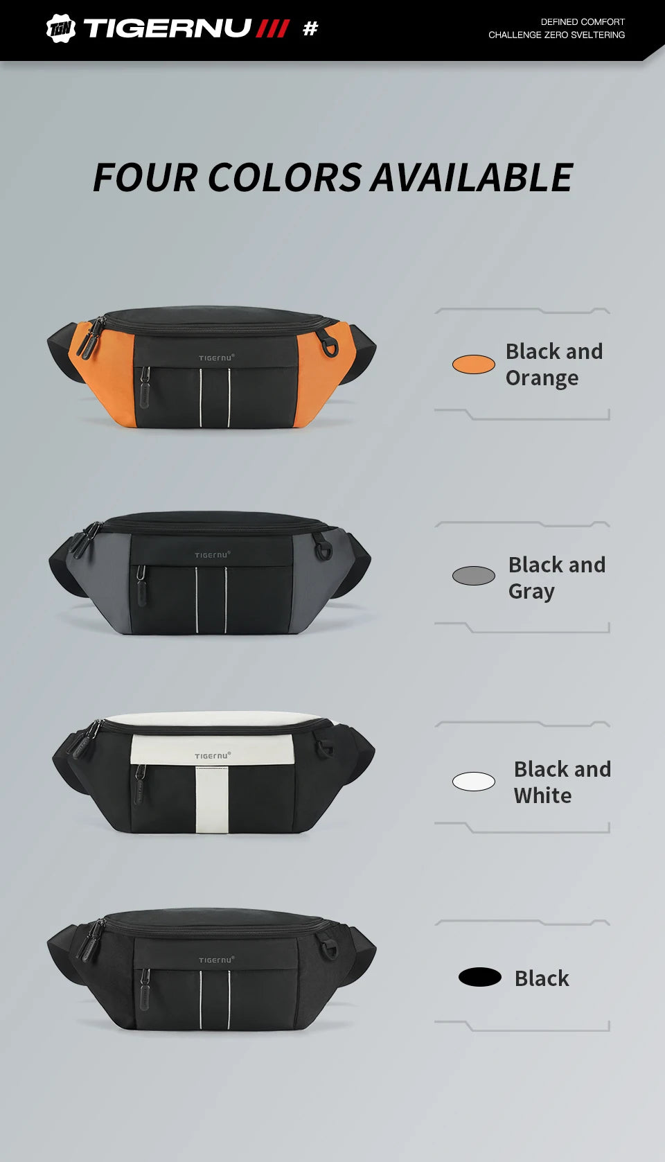 Tigernu Chest Bag For Men Fashion Shoulder Bag Multi-colors Bags Male Sling Bag Crossbody For Women Messenger Bags Boy Mini Bags