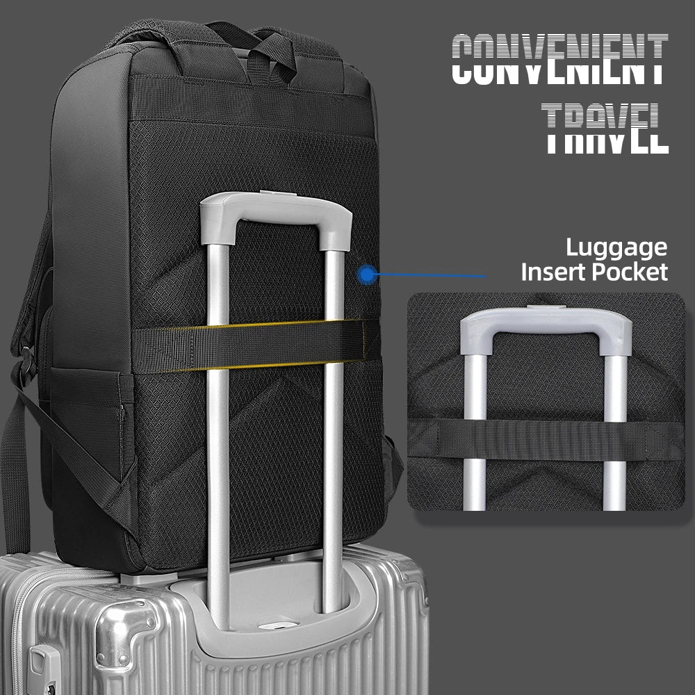 HK Vintage 17.3 inch Laptop Backpack Men Anti-theft Travel Backpack Waterproof Business Computer Bag Daily College Daypack Male
