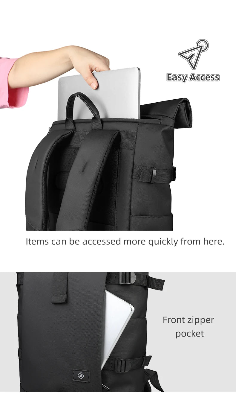 HK Expandable Travel Backpack for Men Large Capacity Hiking Rucksack Waterproof 17 inch Laptop Backpack Men's School Bag Daypack