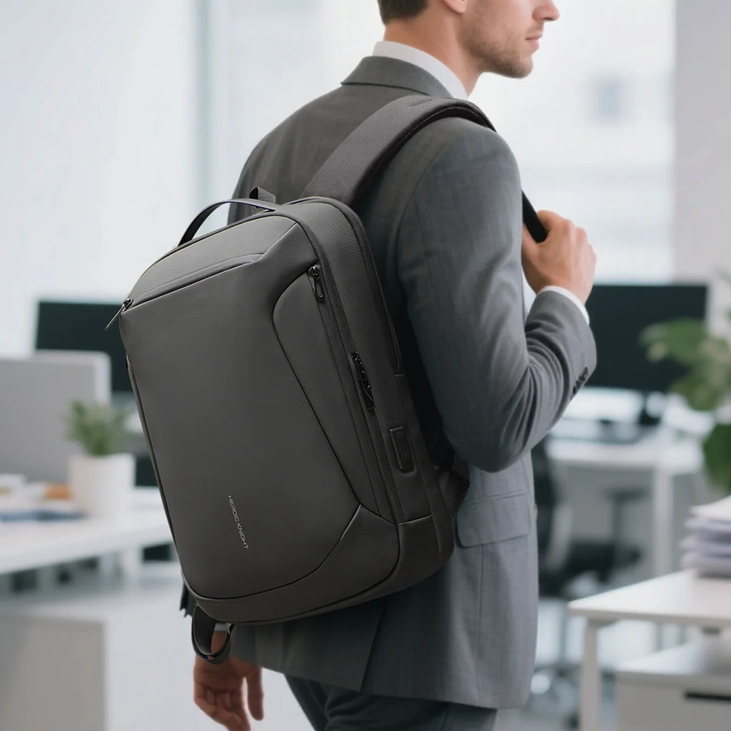 HK Business Backpack for Men 15.6 Inch Travel Laptop Backpack with USB Port Waterproof Computer Backpack Commute Casual Daypack