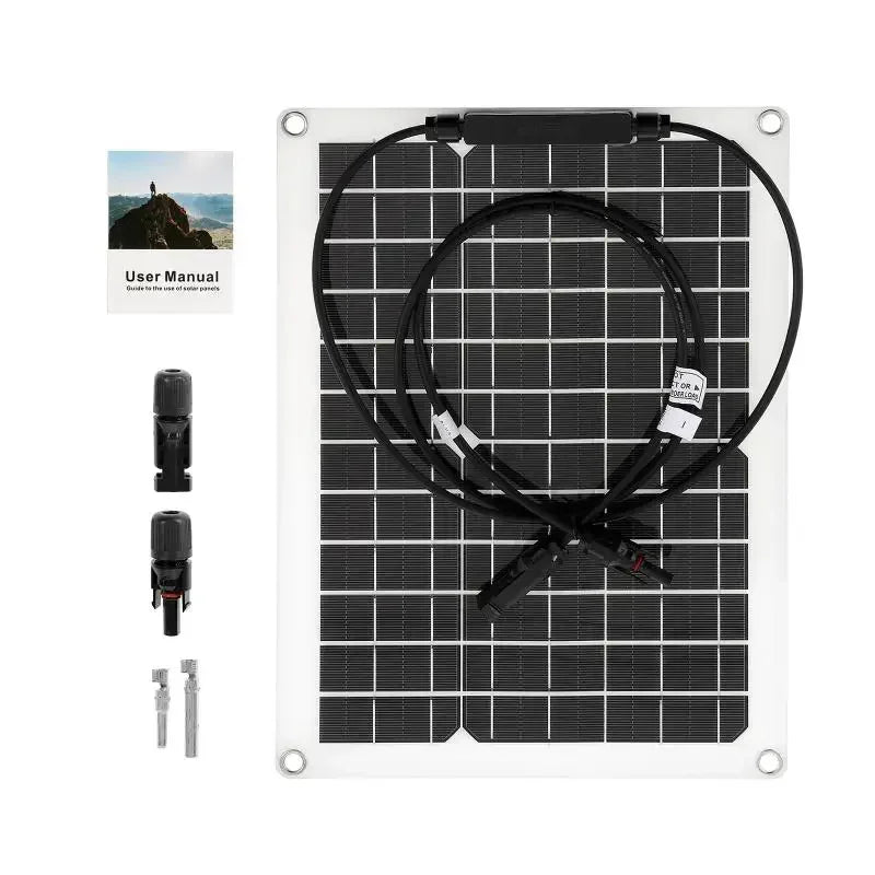 Solar Power System Kit Battery Charger 30W Solar Panel 10-60A Charge Controller Complete Power Generation Home Grid Camp