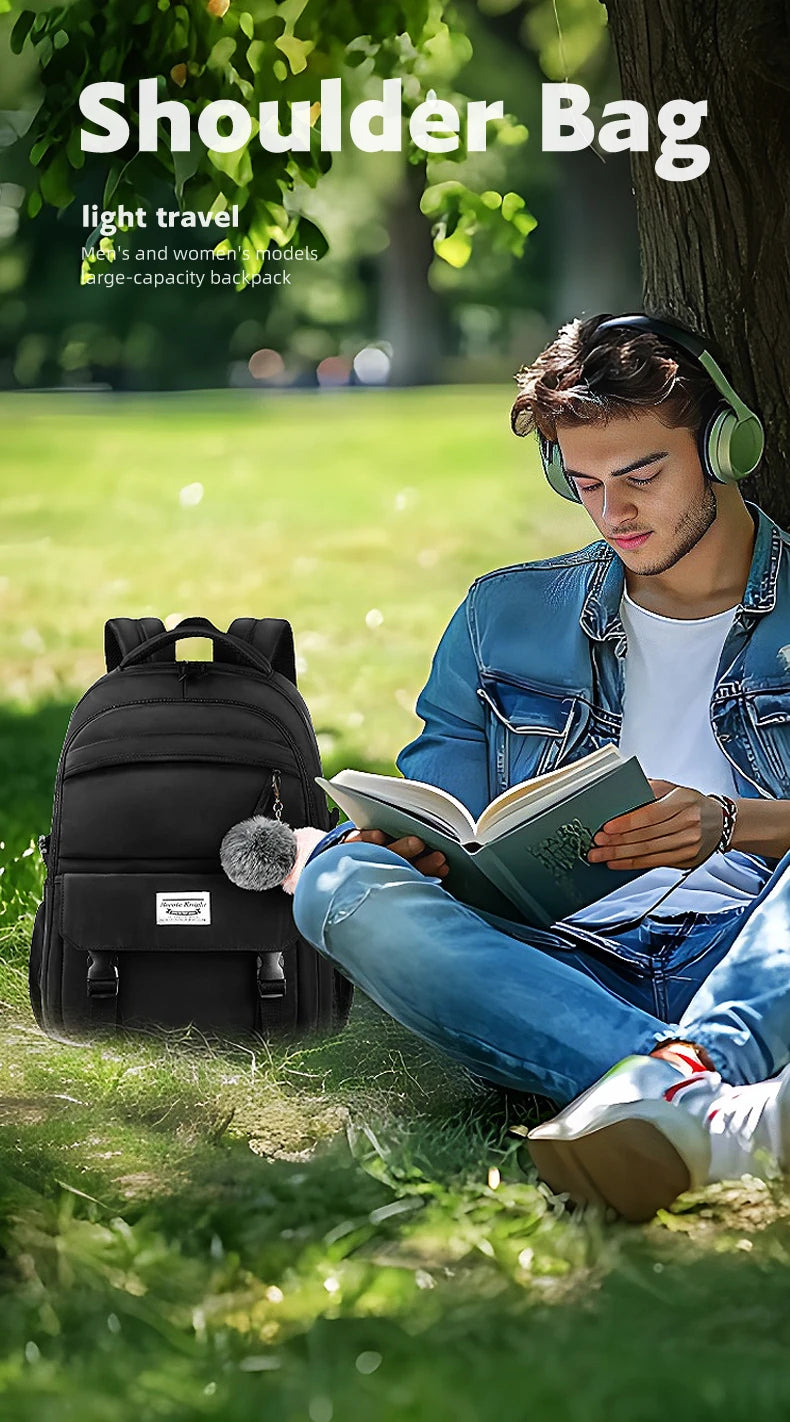 HK Large Capacity School Backpack Girls Bookbag for College Students Lightweight 15.6 inch Laptop Computer Backpack Notebook Bag