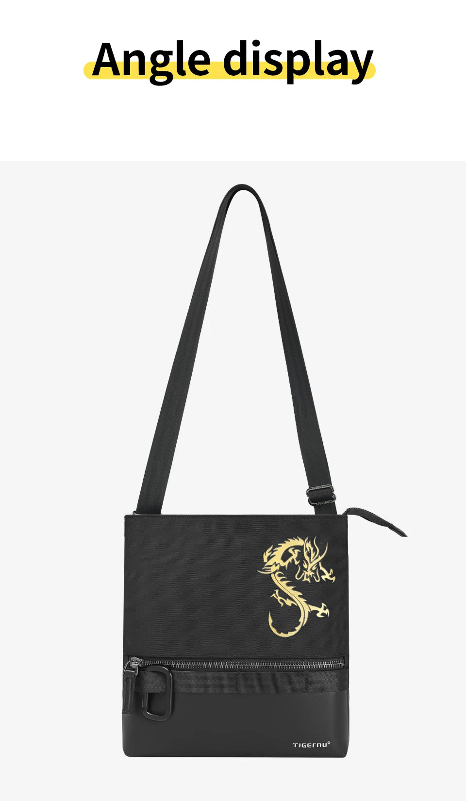 Tigernu Crossbody Bags For Men Chinese Style Shoulder Bags Mini Bag Travel Bags For Men Dragon Series