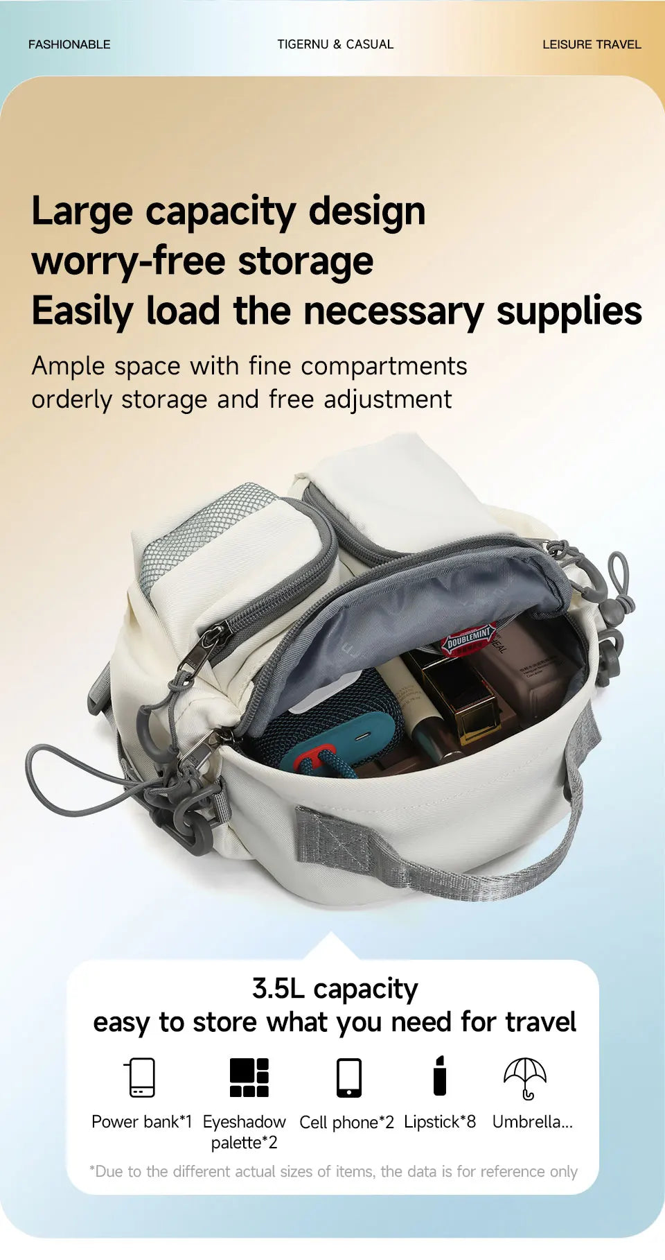 Tigernu Women Bags Casual Crossbody Bags Light Beige Bags Girls Shoulder Bags Female Commuting Bags Sling Bags Messenger Handbag