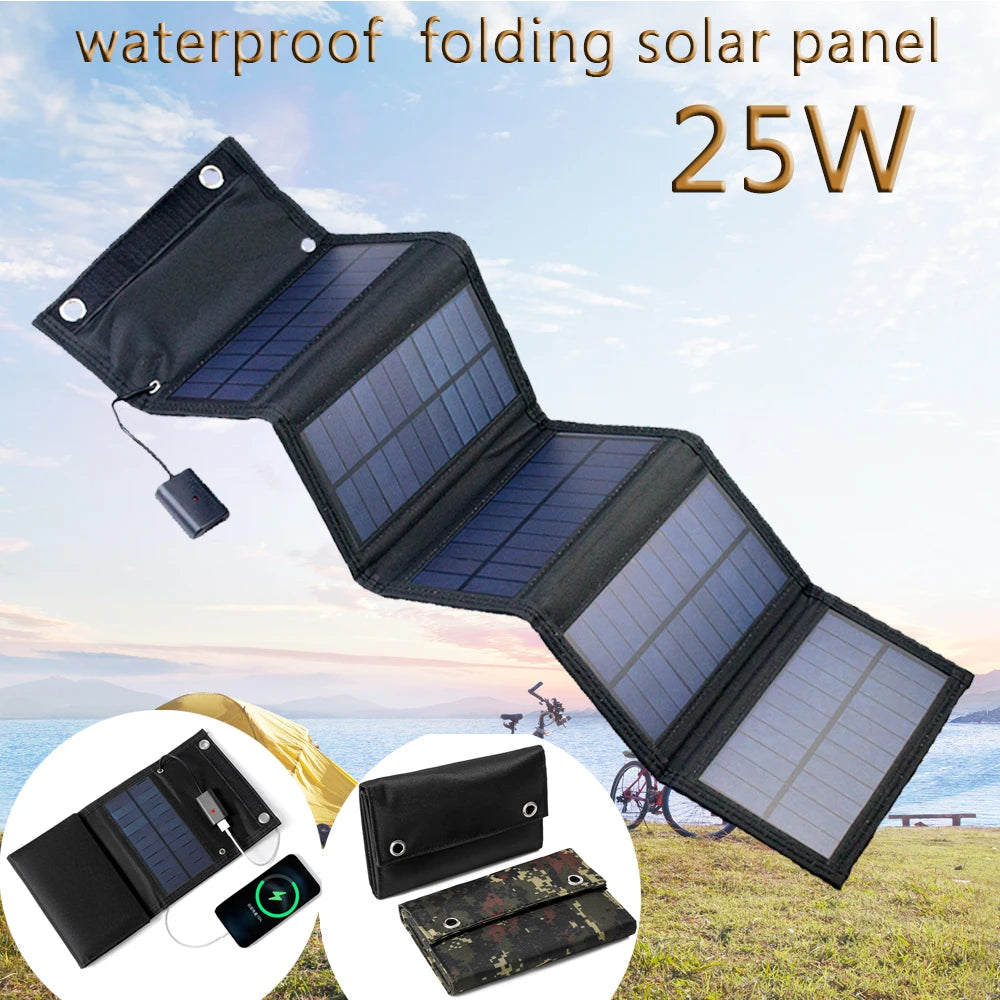 Portable USB Foldable Solar Panel, Folding Solar Panels For Travel, Mobile Phone Charging Bank, Flashlight, Fan, Mobile Phone Ba