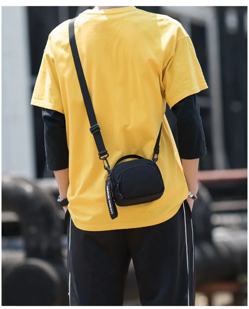 HK Lightweight Crossbody Bags for Men Waterproof Shoulder Chest Bag Casual Daily Messenger Bag Small Phone Pouch Wallet Handbag