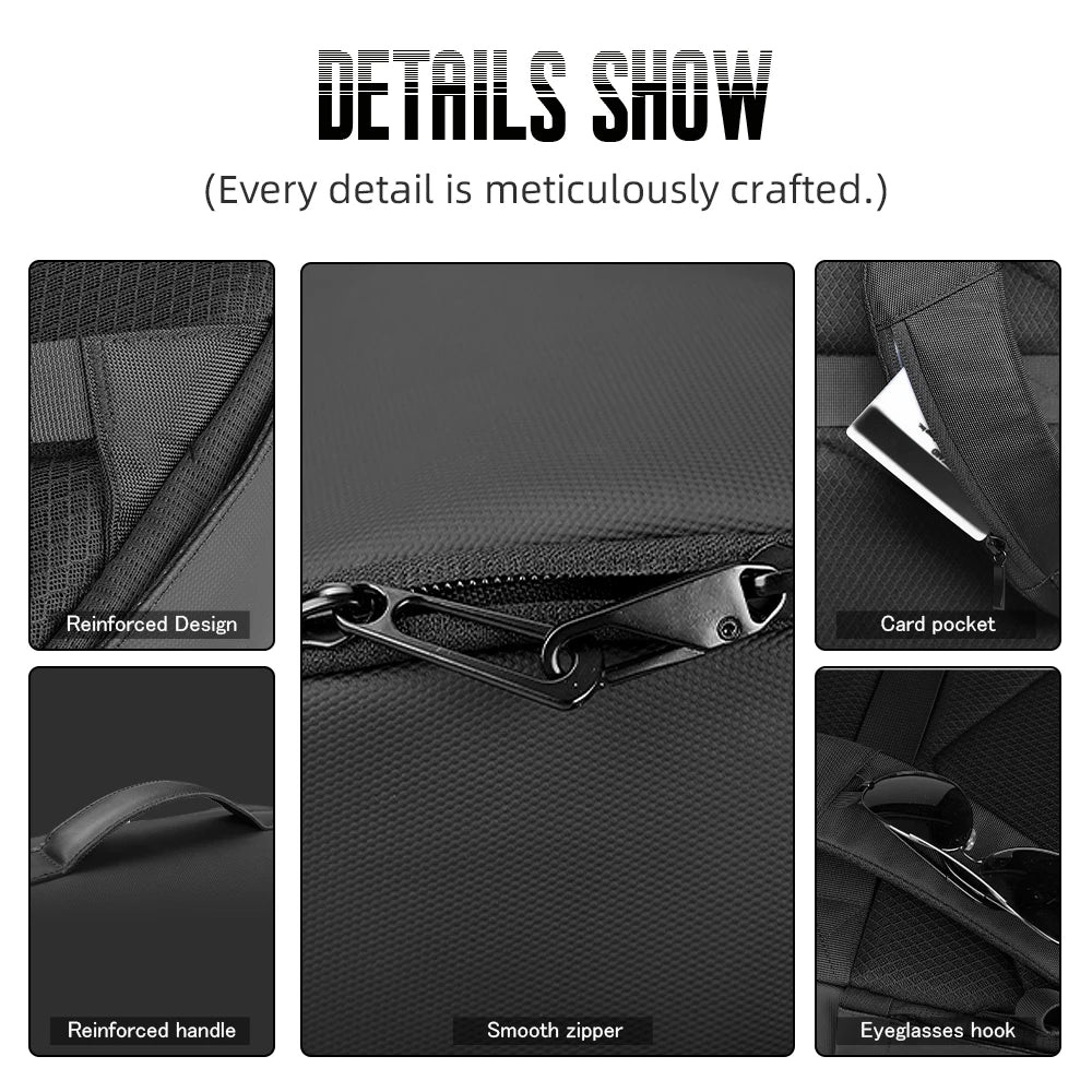 HK Vintage 17.3 inch Laptop Backpack Men Anti-theft Travel Backpack Waterproof Business Computer Bag Daily College Daypack Male