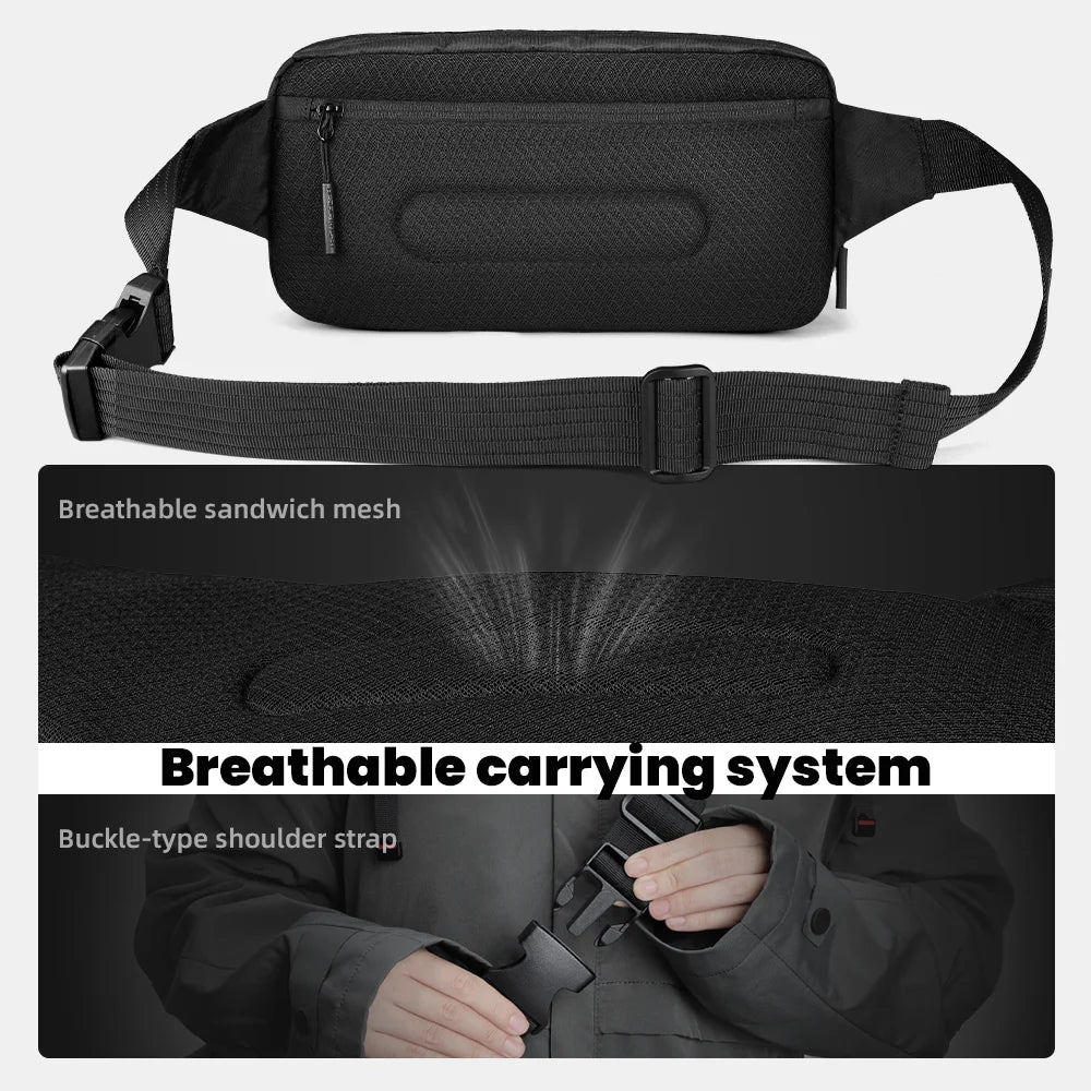 HK Sling Bag for Men X-Pac Fabric Crossbody Bag Small Men's Shoulder Bag Waterproof Chest Bag Ultra-light Fanny Pack Phone Pouch