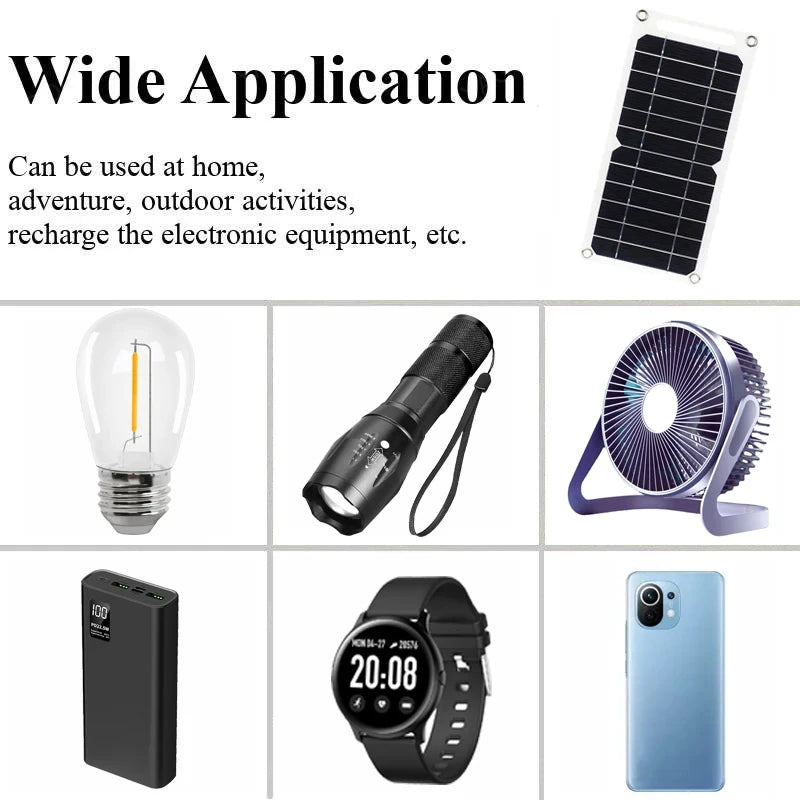 5V Flexible Solar USB Charger Photovoltaic Power Soft Panel Emergency Outdoor Charger for Mobile Phone Fan Power Bank Must-Have