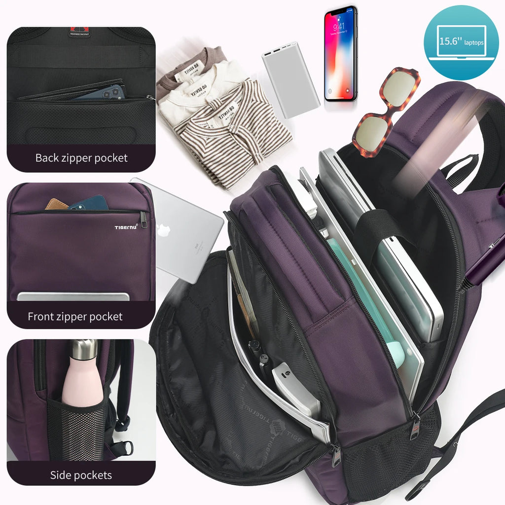 Tigernu Anti Theft Backpack For Women Large Capacity 15.6inch Laptop Backpack Bag Travel Bag Schoolbag For Women Girls