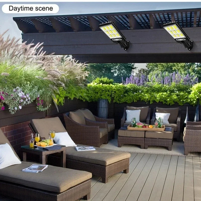 Powerful LED Solar Outdoor Led Courtyard Wall Lamp Rechargeable Human Body Induction Garden Terrace Garage Door Street Lighting
