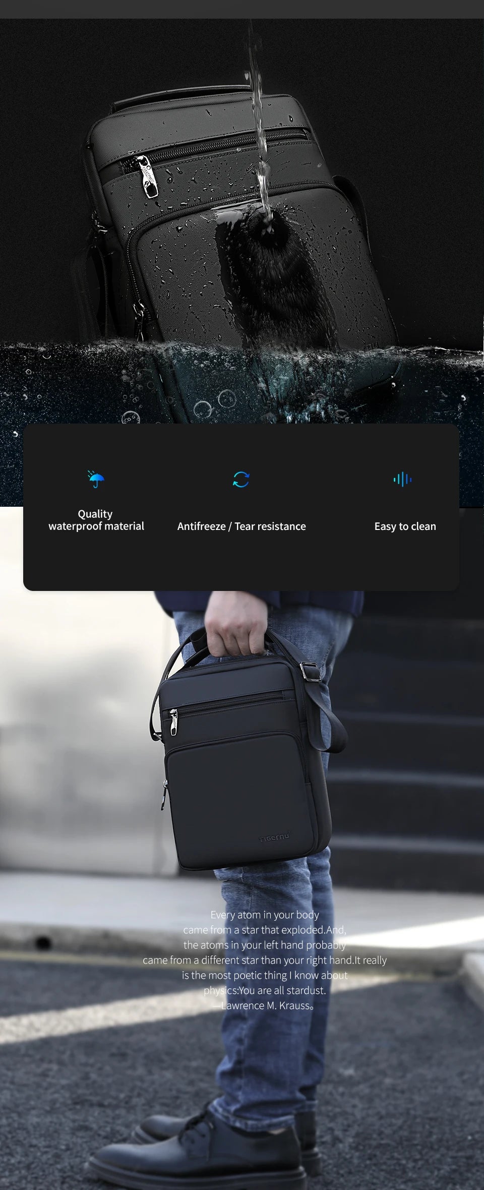 Tigernu Messenger Bags For Men Fashion Crossbody Bags 9.7inch Ipad Bag MIni Pack Men Business Bag Shoulder Bags Male Handbags