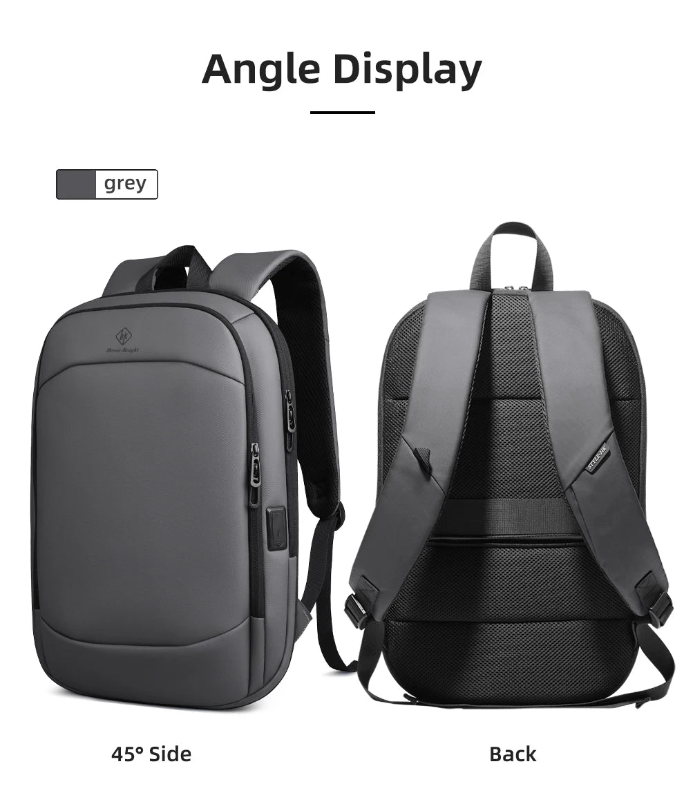 HK Business Backpack for Men 17 Inch Laptop Backpack with USB Port Slim Expandable Waterproof Travel Bag Large Work Computer Bag
