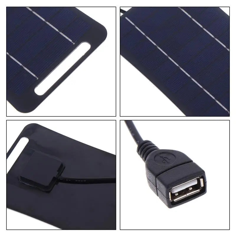 2W Solar Charger Portable W/USB-C Fast Charging For Phone Power Banks Camping Hiking Emergency Power Supply