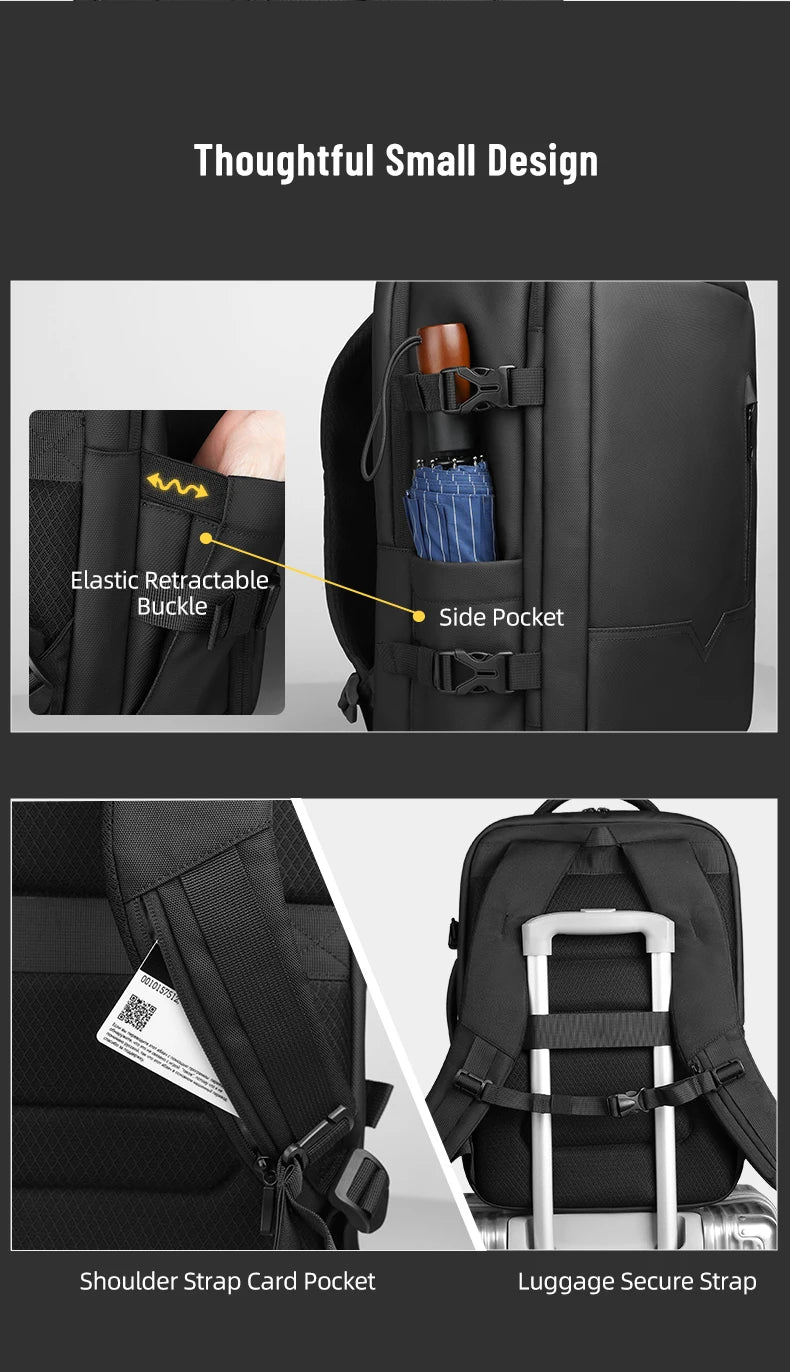 HK Travel Boarding Backpack Multifunctional 17 inch Laptop Bag Large Capacity Business Backpack Leisure Computer Bag Short Trip