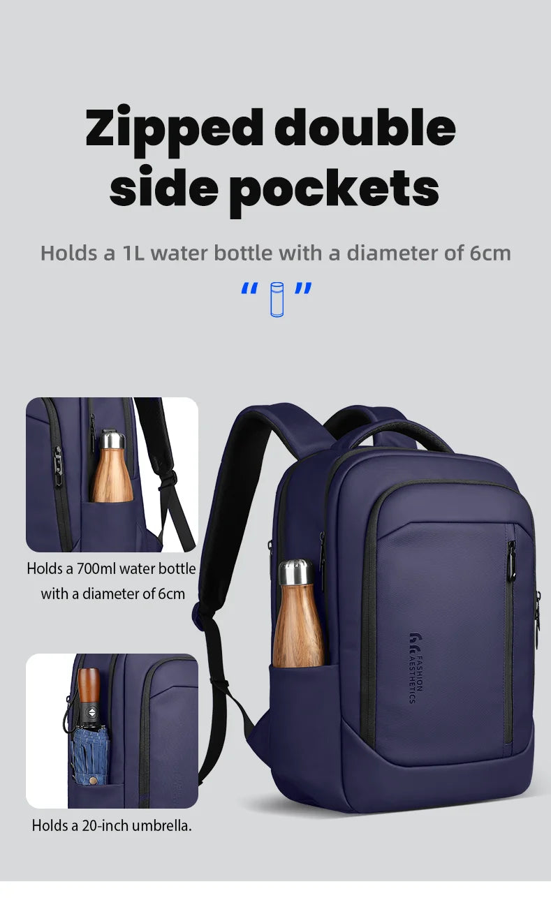 HK Travel Backpack for Men Airline Approved 17” Laptop Business Backpack Large Capacity Rucksack With USB Port Computer Backpack