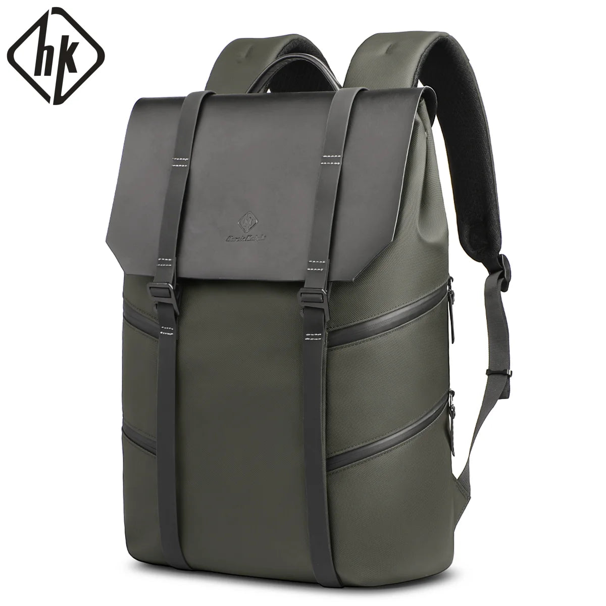 HK Large Travel Backpack for Men Vintage Business Backpack Waterproof 15.6 inch Laptop School Bag Multifunction Hiking Rucksuck