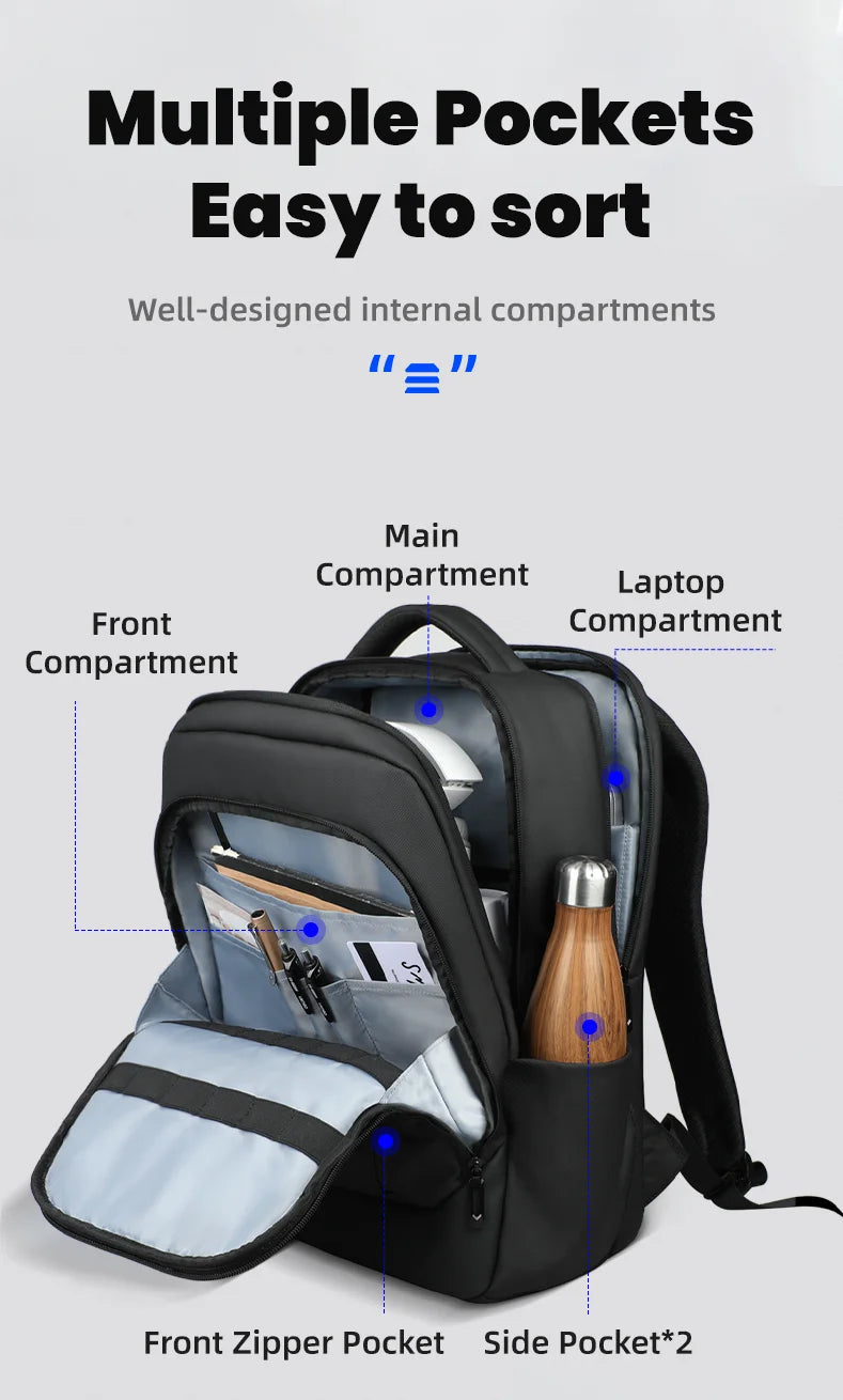 HK New Design Travel Backpack Men Large Business Backpack for Work Commute Oxford Waterproof Backpacks 17" Laptop Bags with USB