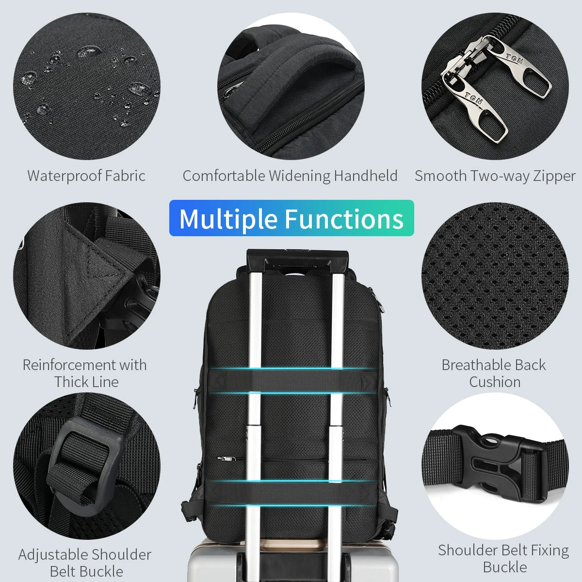 Tigernu Anti Theft Men Backpacks USB Charger Mochila 15.6inch Laptop Backpack Travel Backpacks Casual College Schoolbag Knapsack