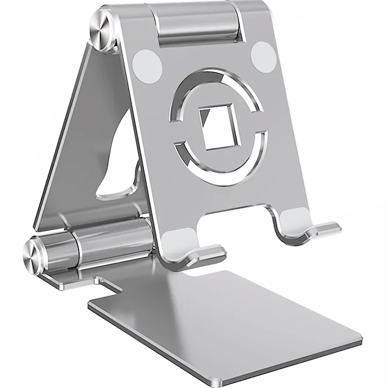 360 Foldable Mobile Phone Holder 360 Degree Rotating Hollowed Tablet Riser Anti Slip Tablet Holder Height Adjustable