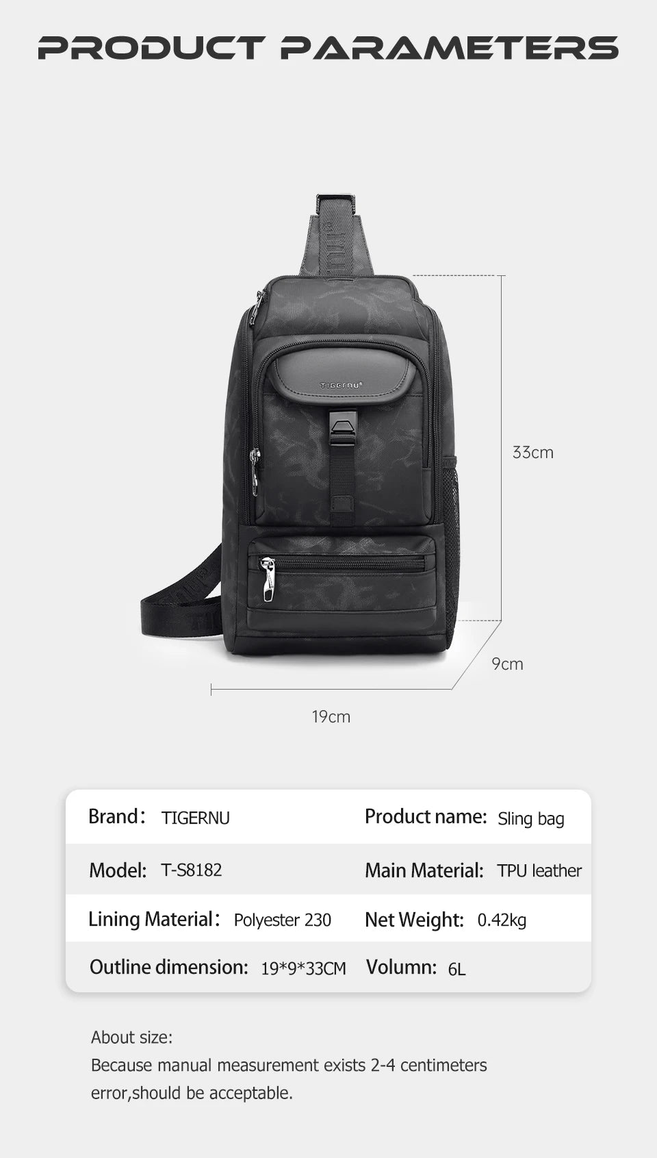 Tigernu Men Fashion Shoulder Bags For Men 9.7 11inch Ipad Bag Chest Pack Men Waterproof Large Capacity Crossbody Bags Mini Bags