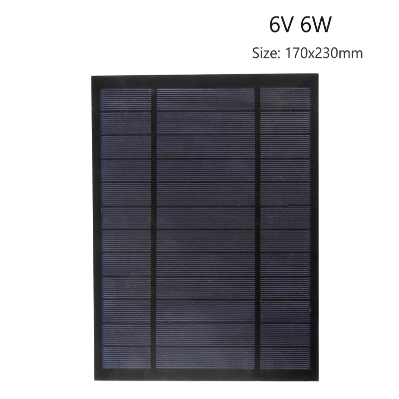 6V 9V 18V Solar Panel Outdoor DIY Battery Charger Portable 2W 6W 10W Solar Cell USB Power Bank for Mobile Phone Hiking Camping