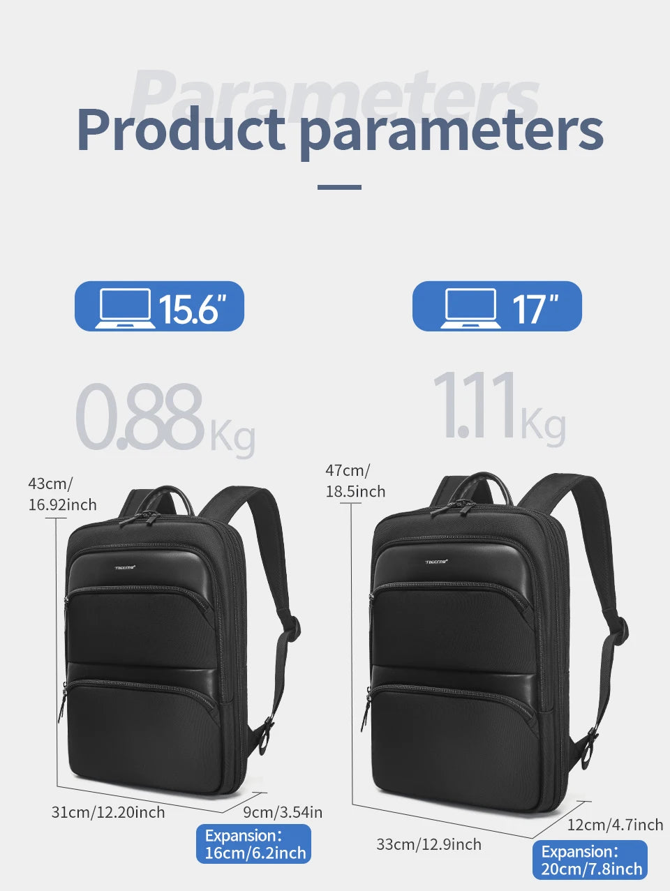 Tigernu Backpack Men Travel Backpack Thin Backpack Male Laptop Backpack Expandable Bag For School Outdoor Business Bags Knapsack