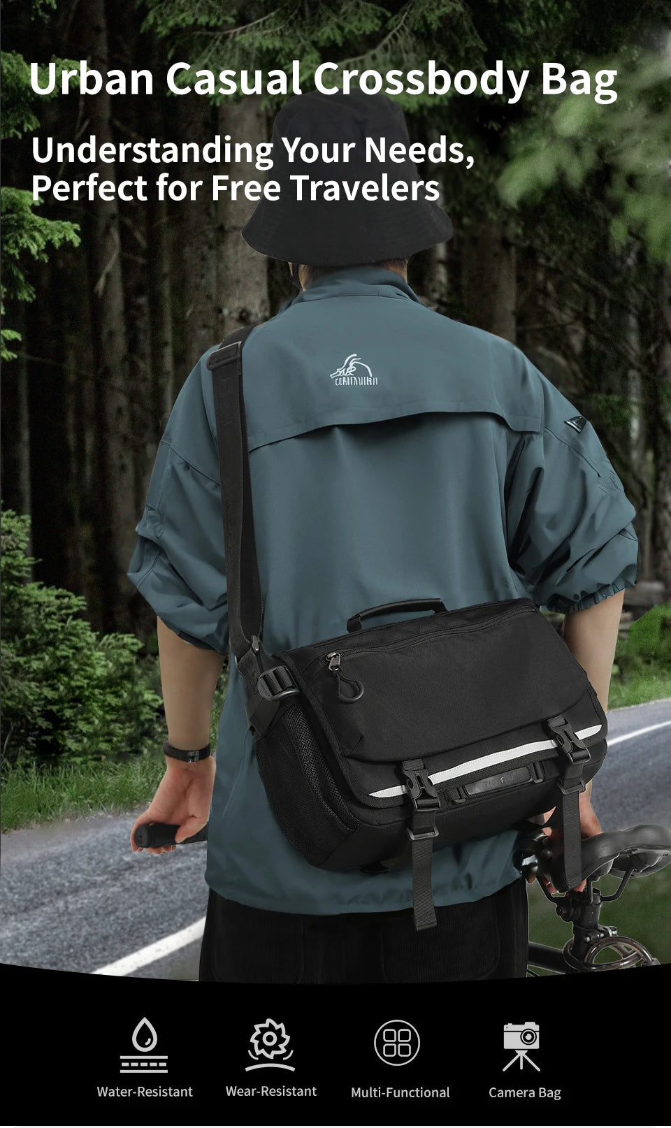 Tigernu Men's Shoulder Bags Waterproof Camera Bag Fashion Messenger Bags For Men Crossbody Bags Outdoor Pack Video Bags Travel