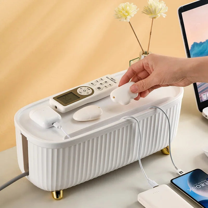 Nordic Plug Board Storage Box Cable Wire Organizer Case Socket Wireless WiFi Router Bracelet Desktop Data Line Plug Holder Shelf