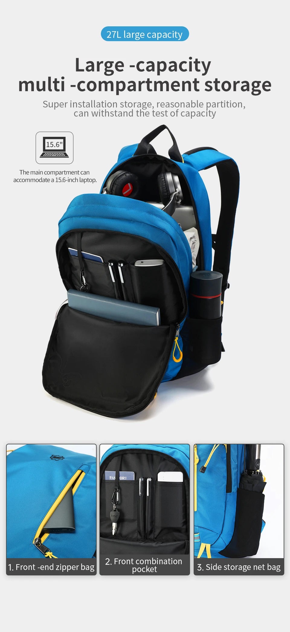 Tigernu Sport Backpacks For Men 15.6inch Laptop Backpack Casual Backpack Men Travel Bag Outdoor Backpack Waterproof Bag Knapsack